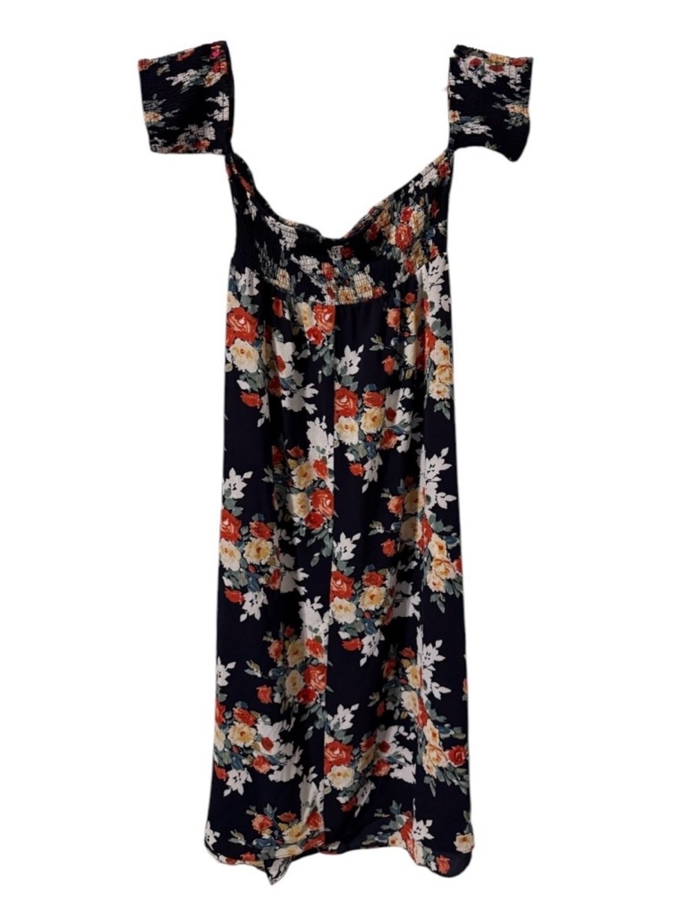 SHEIN Off-Shoulder Black Floral Maxi Dress